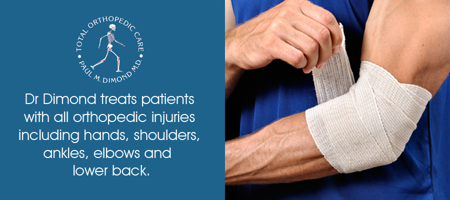 Dr Dimond treats patients with all orthopedic injuries including shoulders, hands, elbows, ankles and lower back